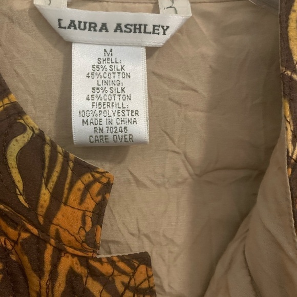 Laura Ashley Silk cotton quilted fall jacket blazer coat,magnetic front closure - Picture 2 of 5